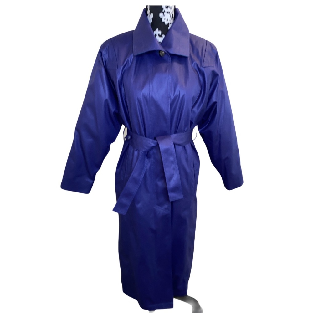 London Fog Blue Trench Coat Size Large/XL